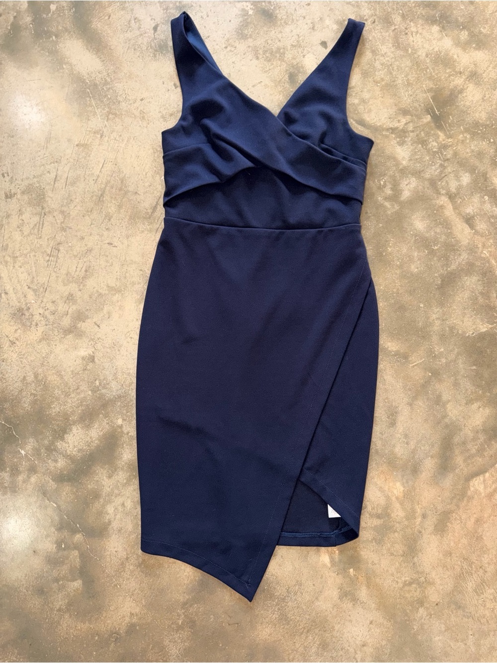 She + Sky Navy Tulip Hem Wrap Cocktail Dress Sleeveless NWT Medium
